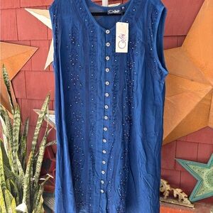 NWT Vintage 90s Coline Sequin Embroidered Dress Women’s Size XXL